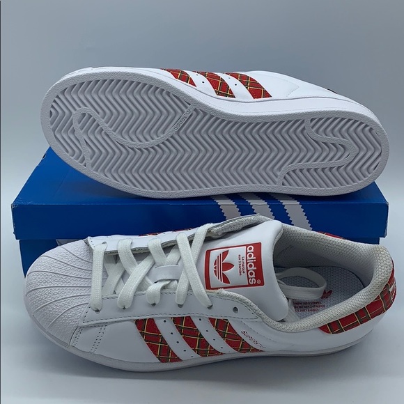Adidas Originals Superstar "Plaid" White Red Skate - Picture 3 of 16